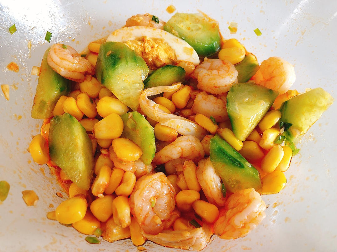 低脂低卡💯的凉拌虾仁黄瓜