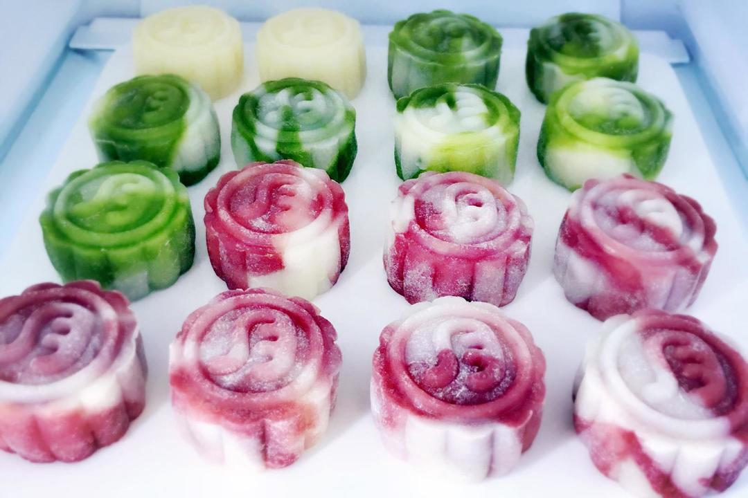 玉石纹冰皮月饼