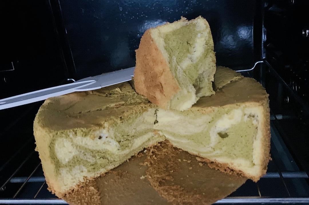 抹茶斑马纹戚风蛋糕