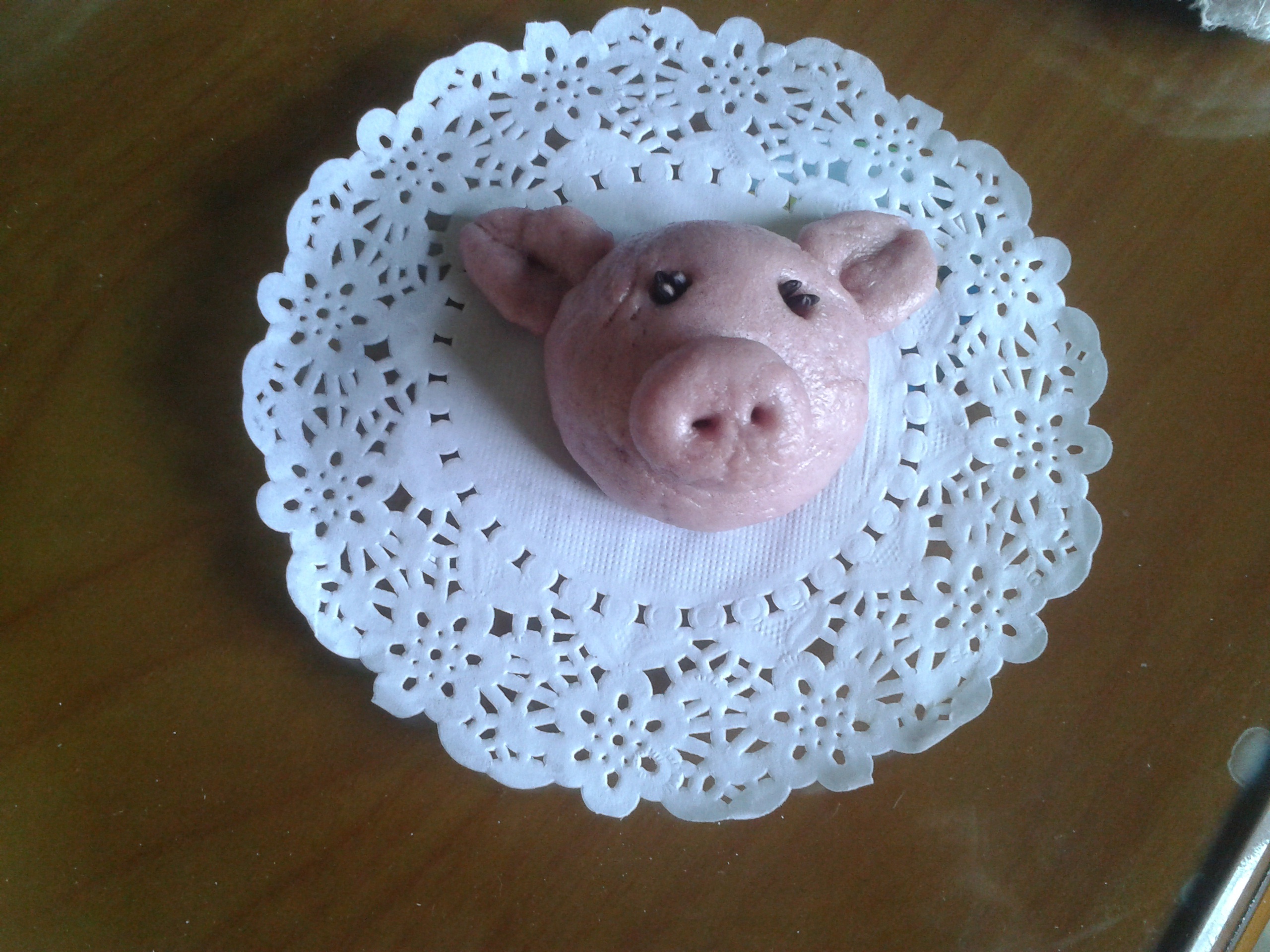 笑笑121做的发财猪馒头