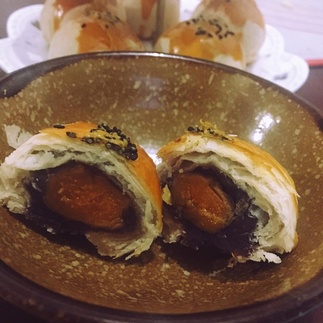 蛋黄酥~紫薯、抹茶、原味~花好月圆，中秋快乐~内附一次做六色蛋黄酥方法~