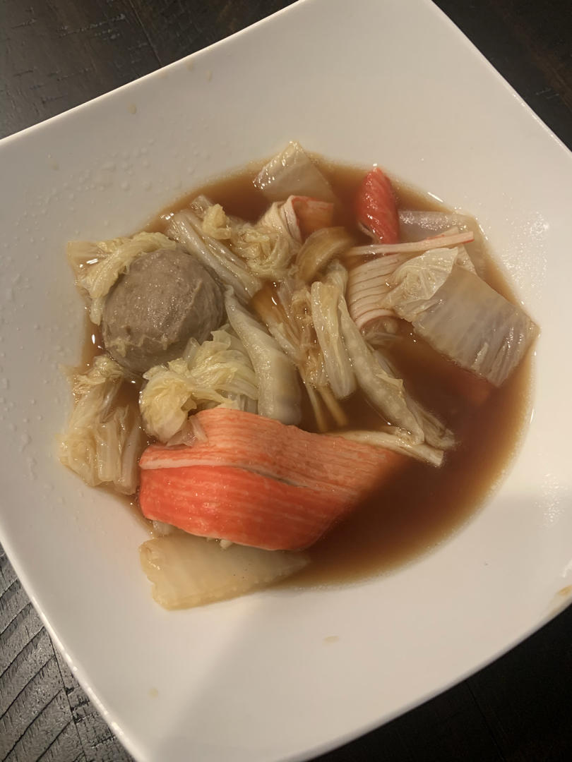大白菜烧自制口感Q弹肉丸子
