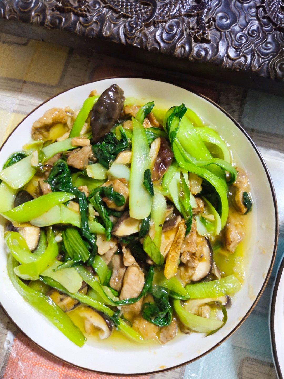 香菇油菜炒肉