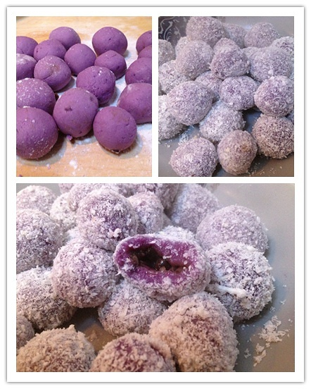紫薯椰丝糯米糍