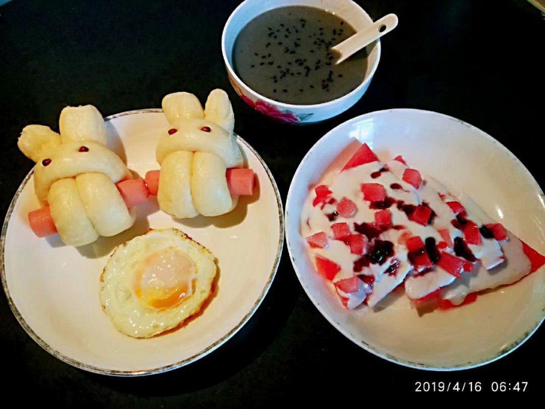 兔子香肠馒头（一次发酵）