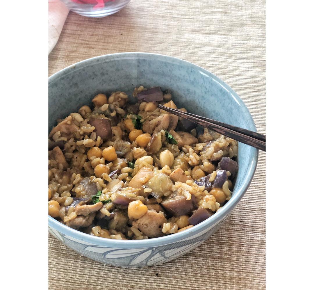 【健康三餐】鹰嘴豆鸡胸茄子饭