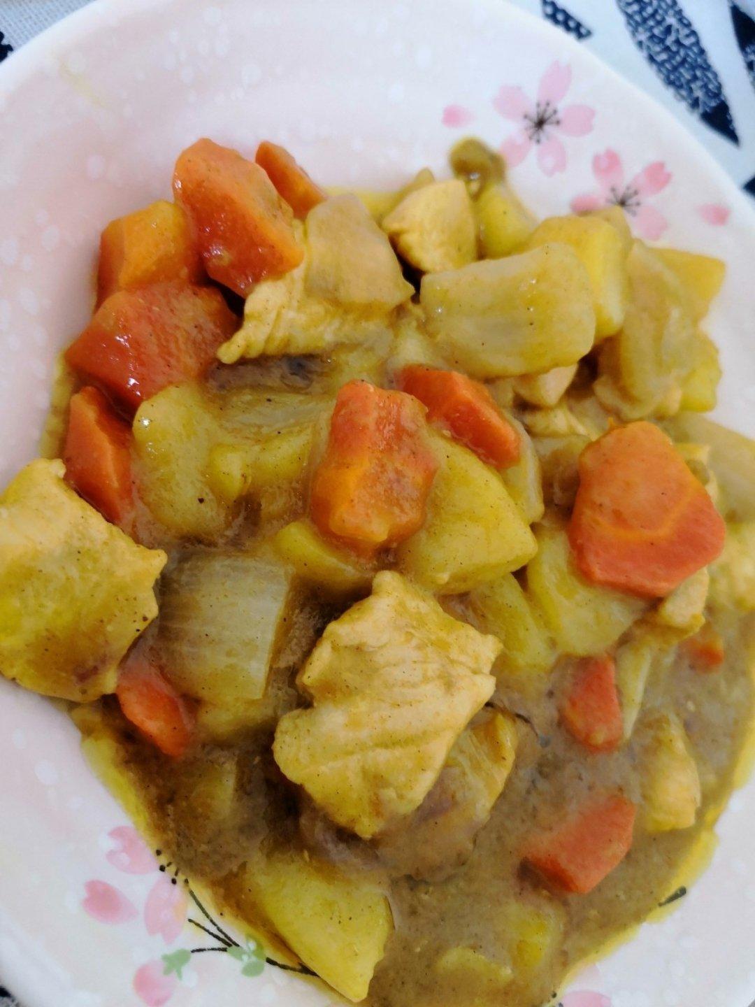 咖喱鸡块饭