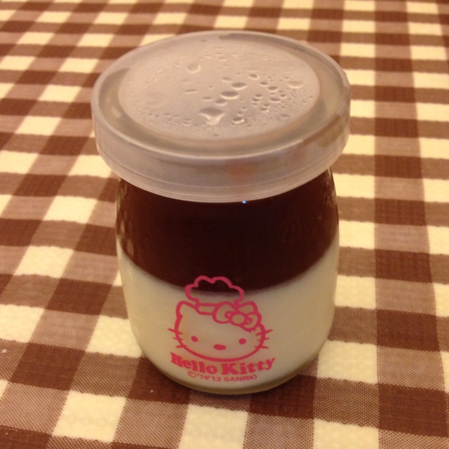 卡布其诺8做的可可双色布丁