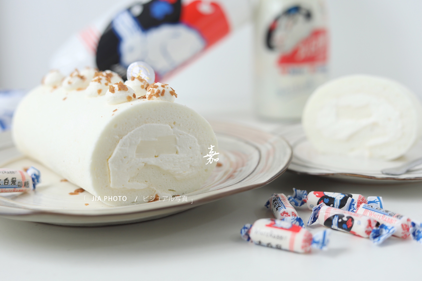 大白兔奶冻蛋糕卷 蛋白卷的做法