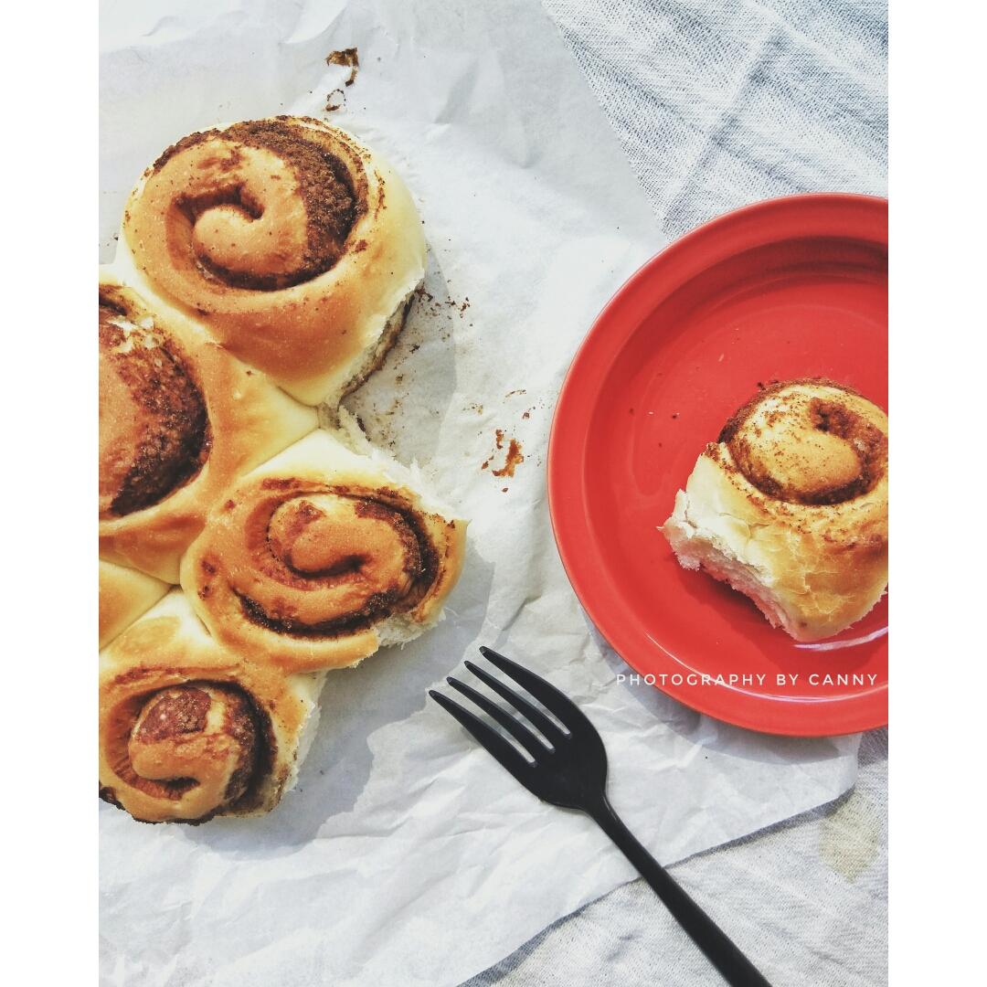 cheese面包包做的懒人肉桂卷 cinnamon roll(只发酵一次)