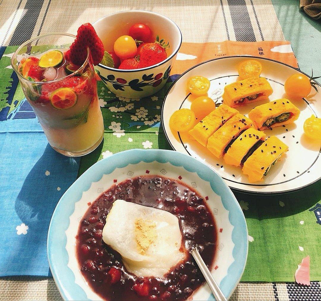 烤年糕红豆汤