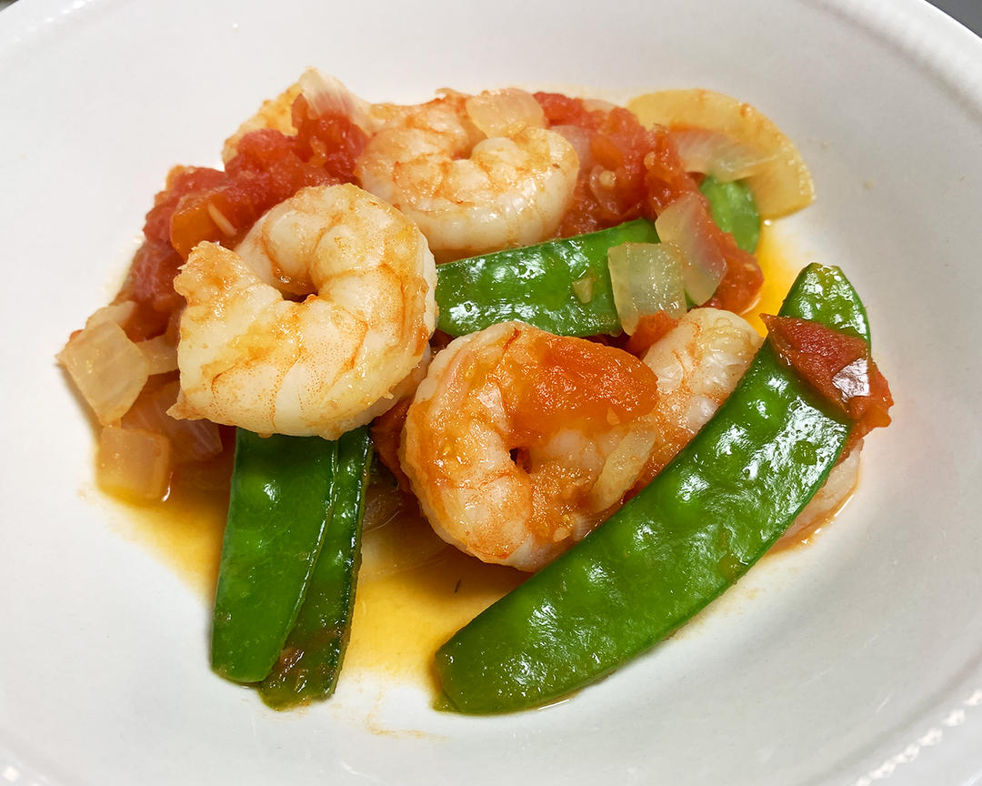 午餐:番茄虾仁扁豆+藜麦饭403Kcal的做法