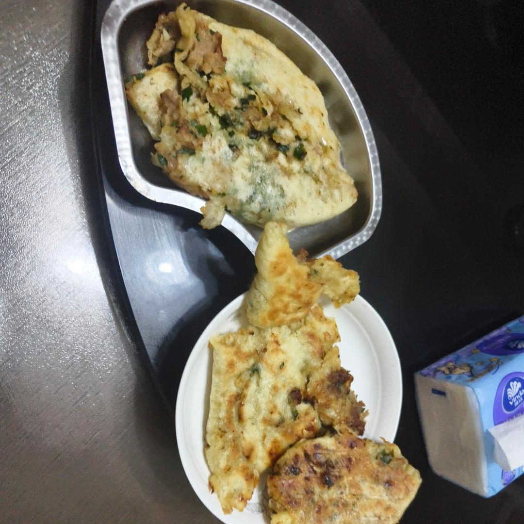 发面肉末葱花饼