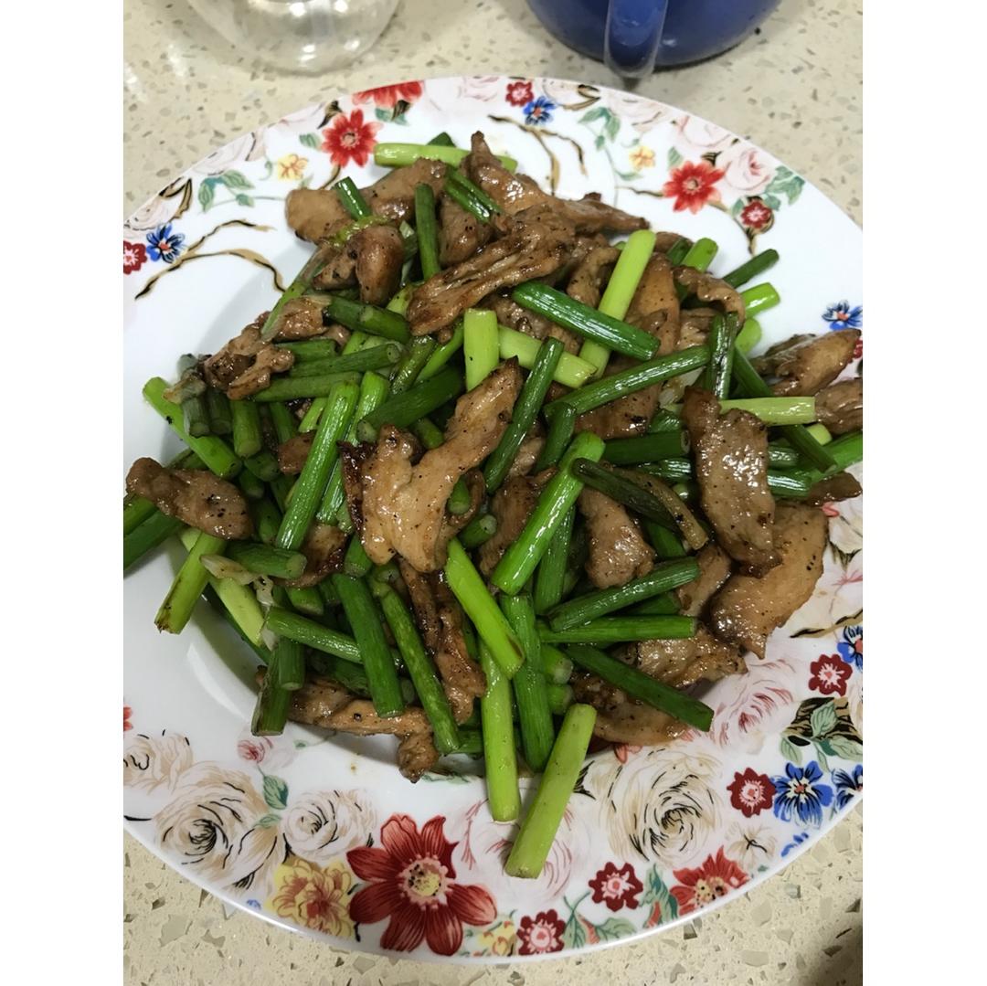 肉丝炒蒜苗