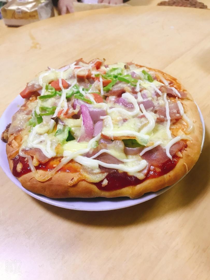 鲜虾🍤培根披萨🍕“内附敲好吃的饼皮做法”