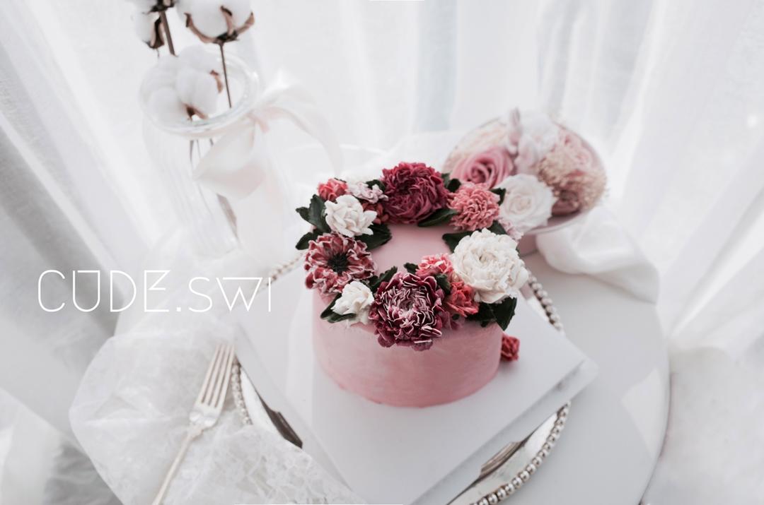 韩式裱花，奶油蛋糕