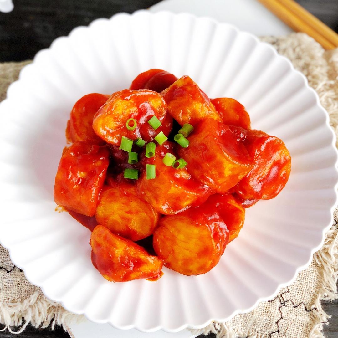 炒不碎的茄汁日本豆腐(玉子豆腐)酸酸甜甜,附超好吃万能番茄酱汁的