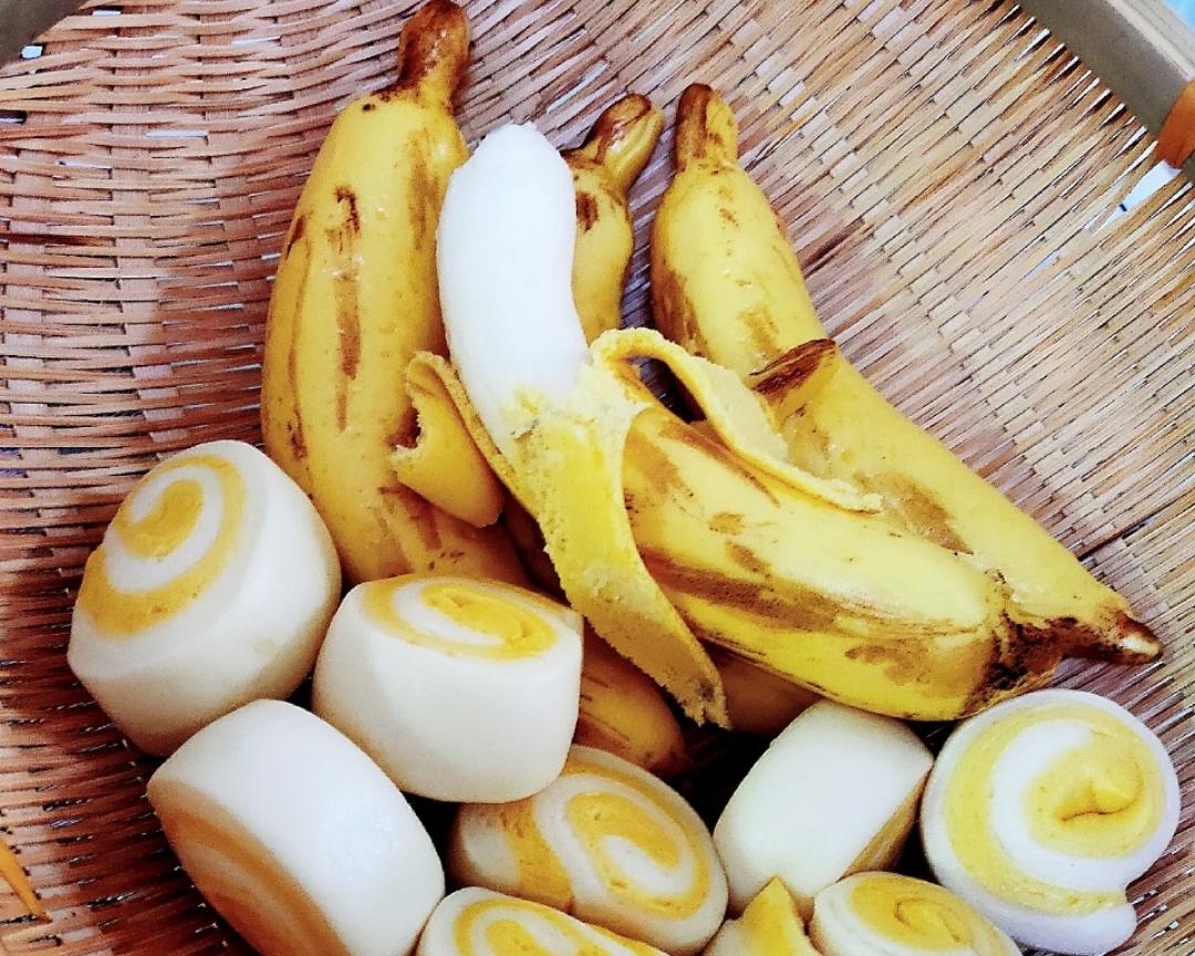 仿真香蕉牛奶馒头象形香蕉馒头宝宝卡通奶香馒头造型馒头让孩子爱上