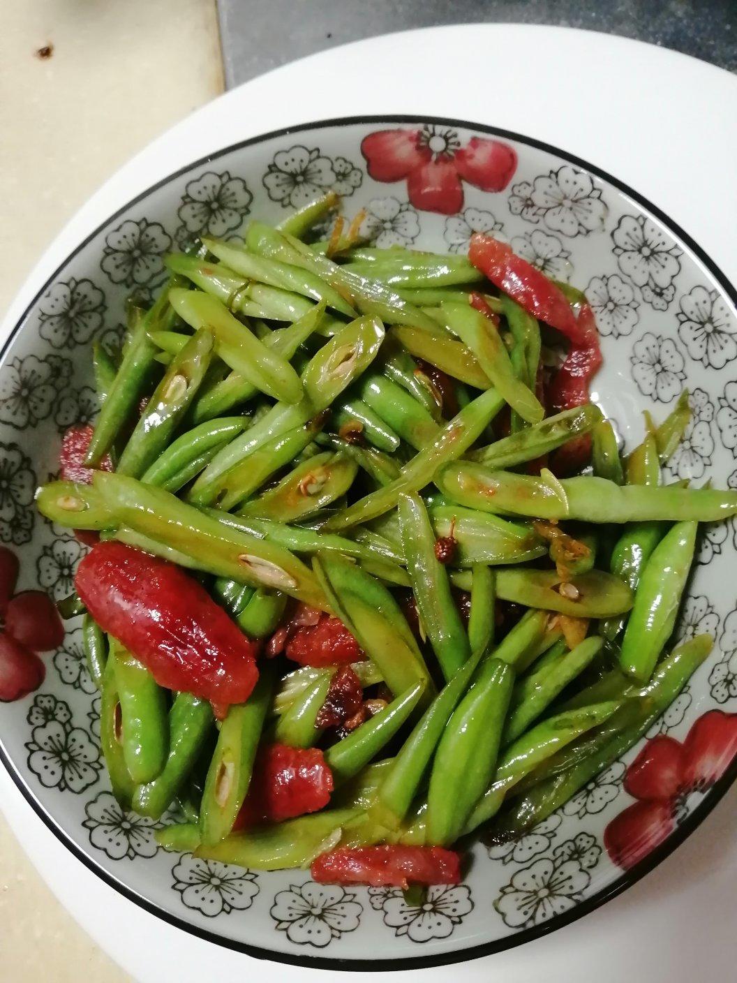 下饭菜 腊肠炒豆角