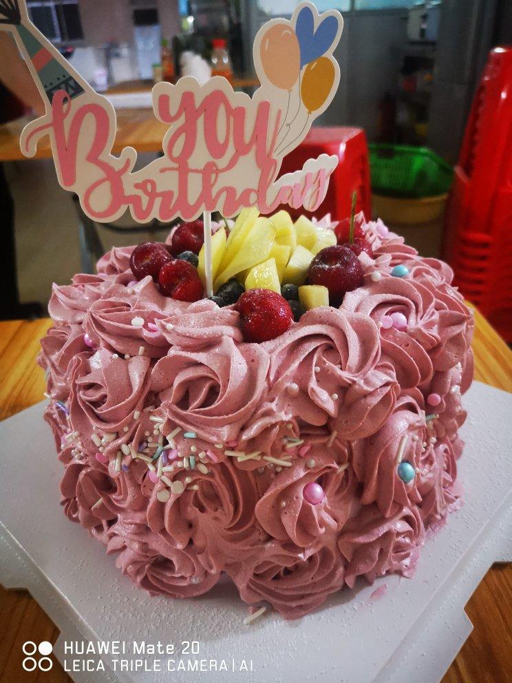 渐变玫瑰蛋糕——给自己的生日蛋糕