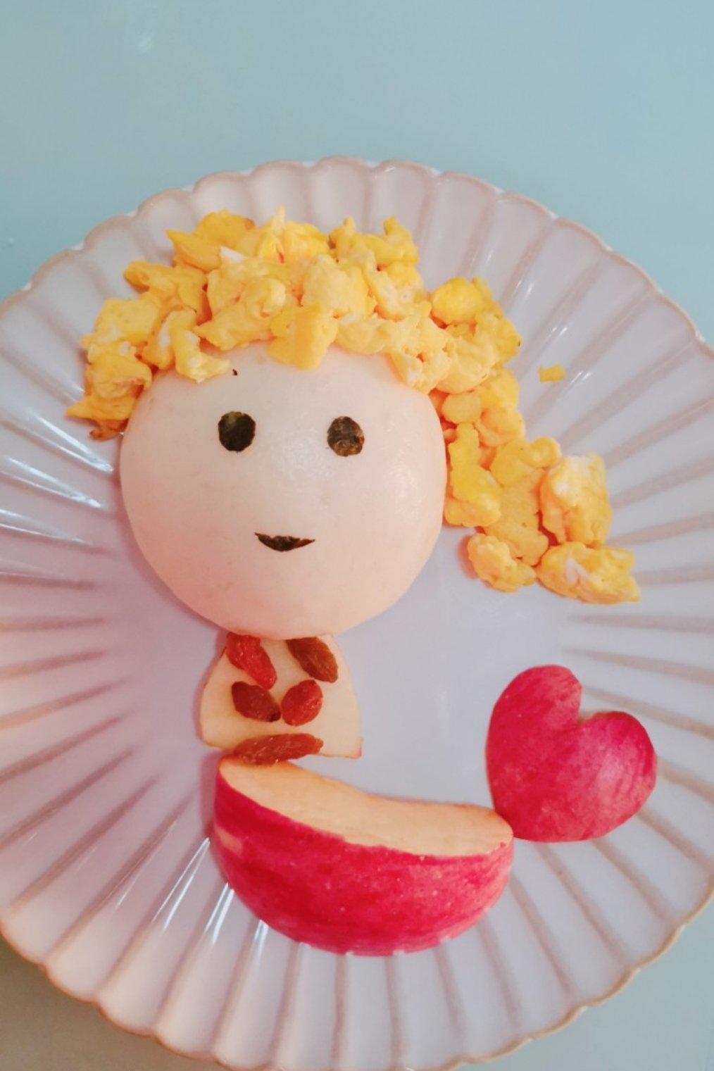 趣味早餐摆盘——面包美人鱼