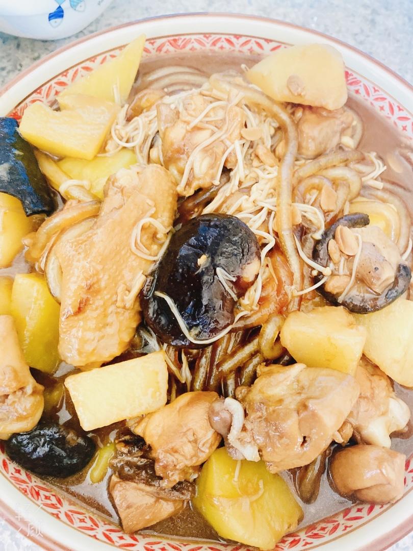 小鸡蘑菇炖粉条