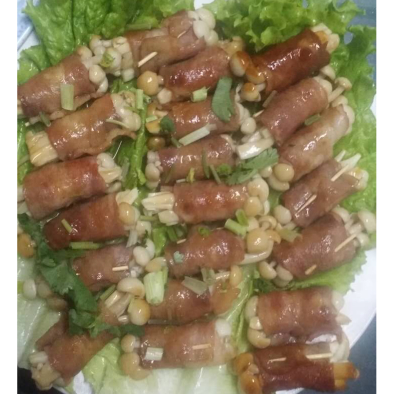 香烤培根金针菇卷