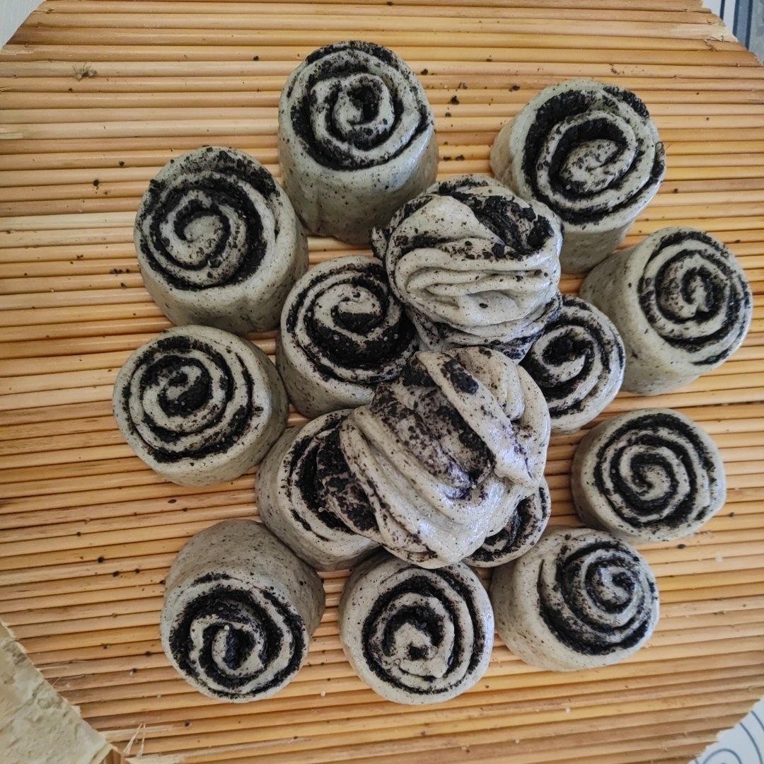 黑芝麻花生卷馒头
