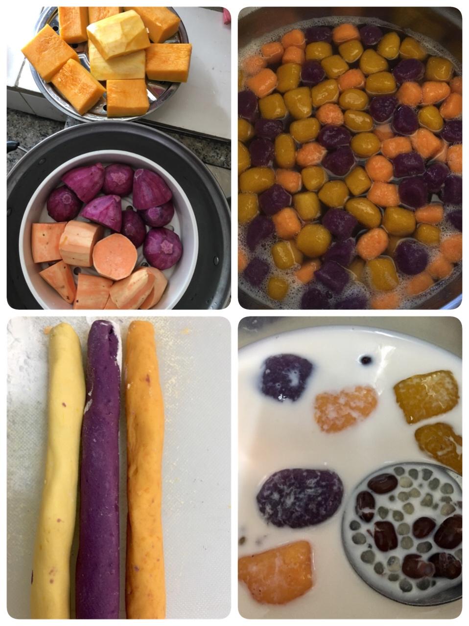 自制鲜芋仙芋圆（另附: 蜜红豆和仙草冻的做法）