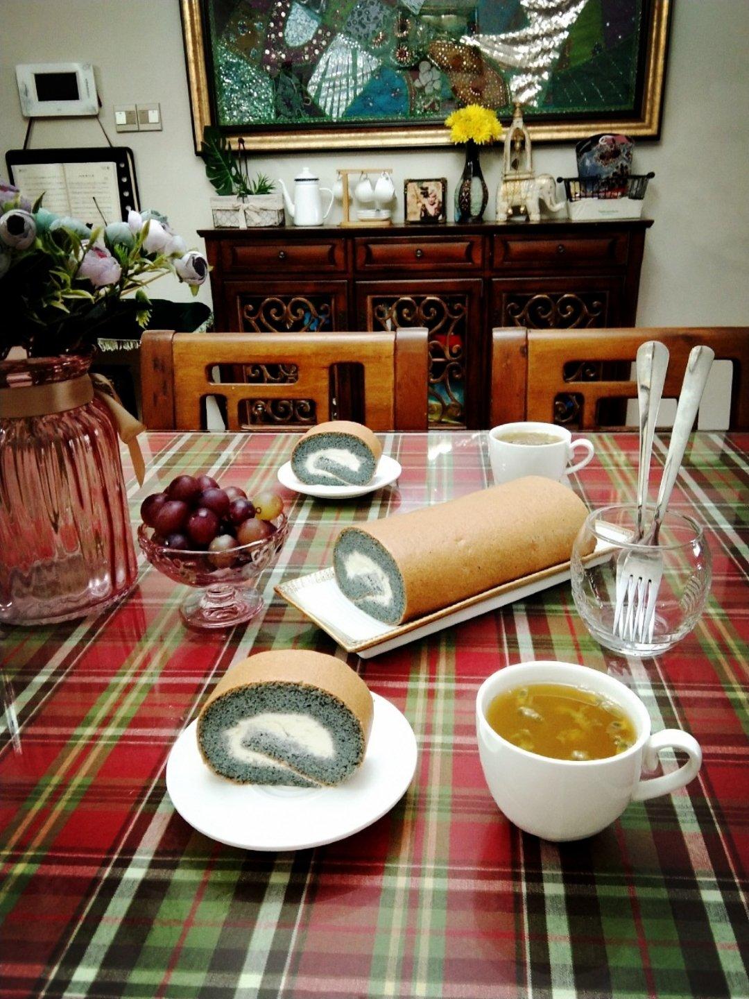 黑米戚风蛋糕卷