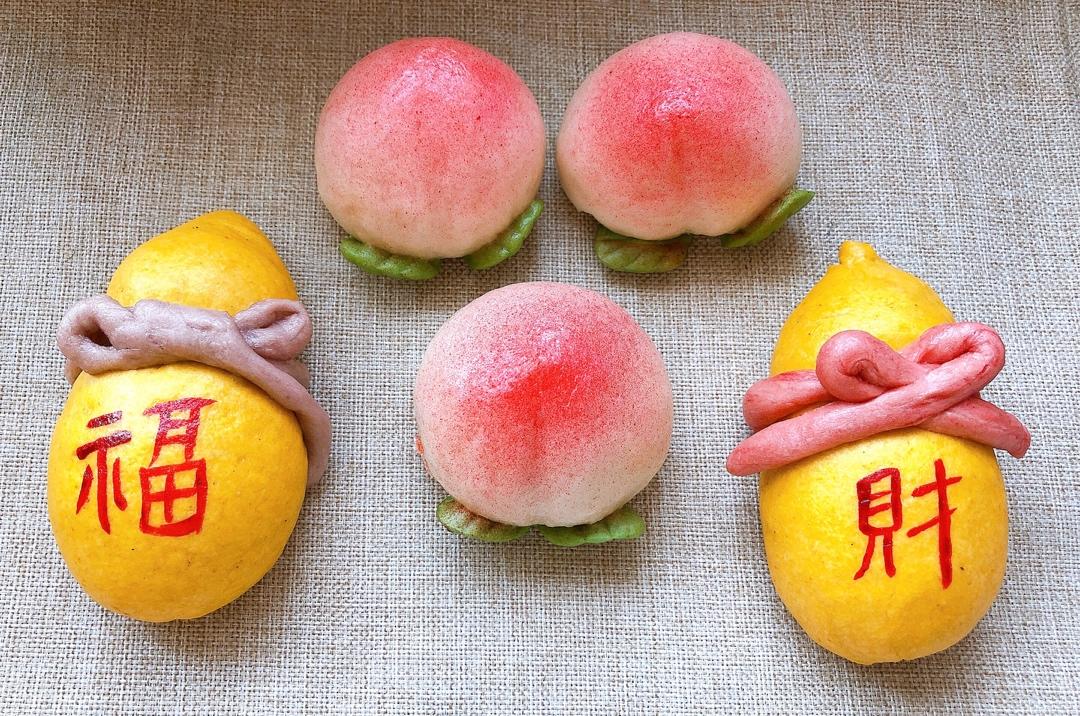 天然果蔬粉、寿桃（造型馒头/桃子馅儿包子）