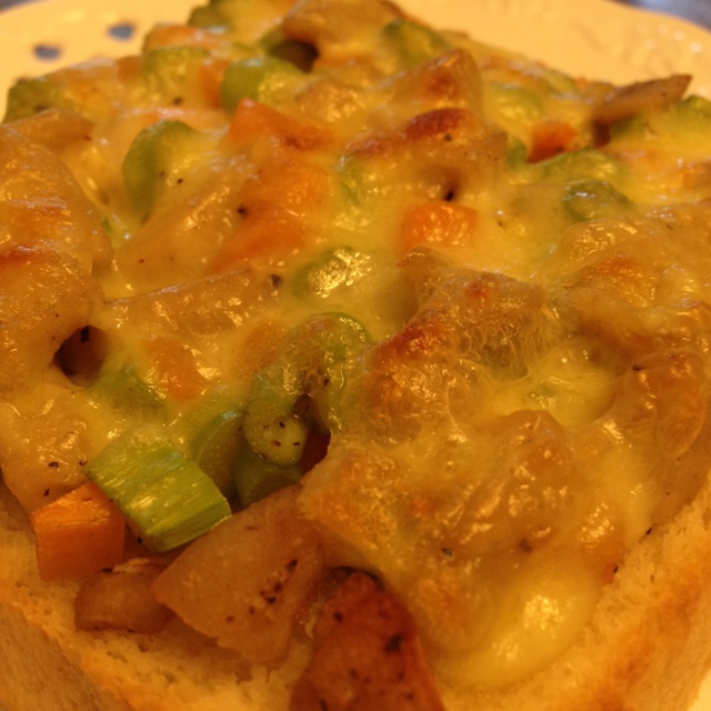 一分钟宵夜 香菇肉丸芝士土司 微波炉版