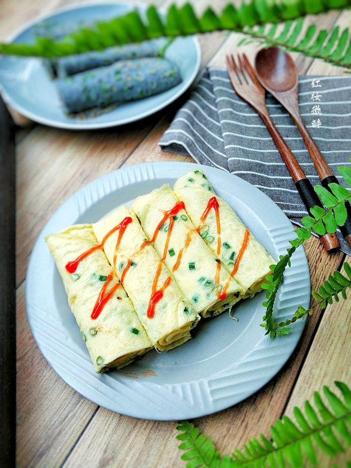 幼嫩松软~奶香葱花蛋饼