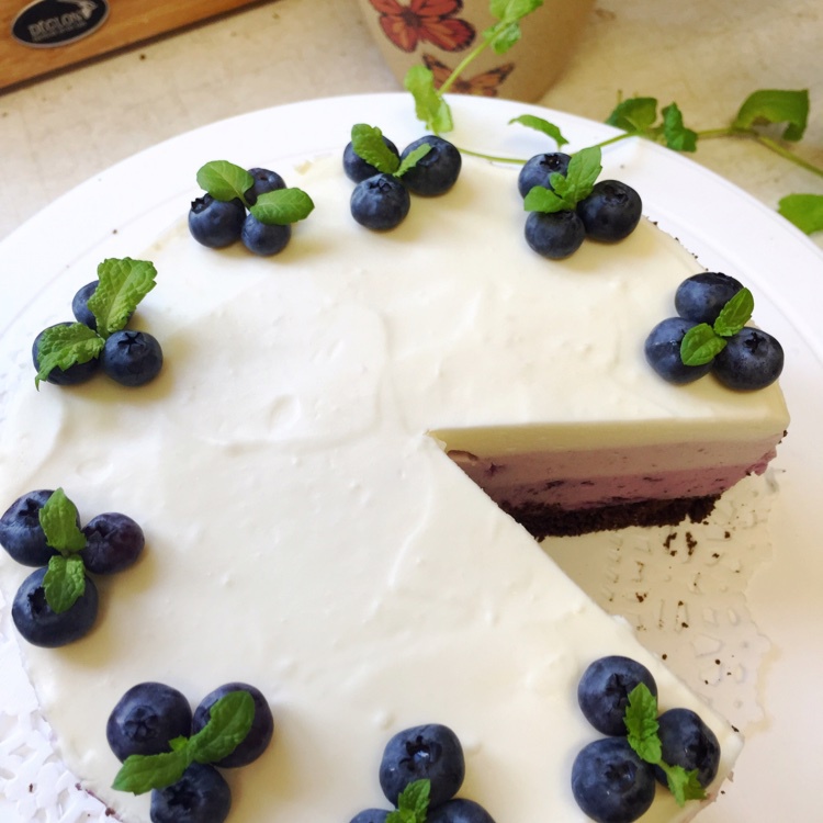 渐变蓝莓冻芝士蛋糕（免烤）