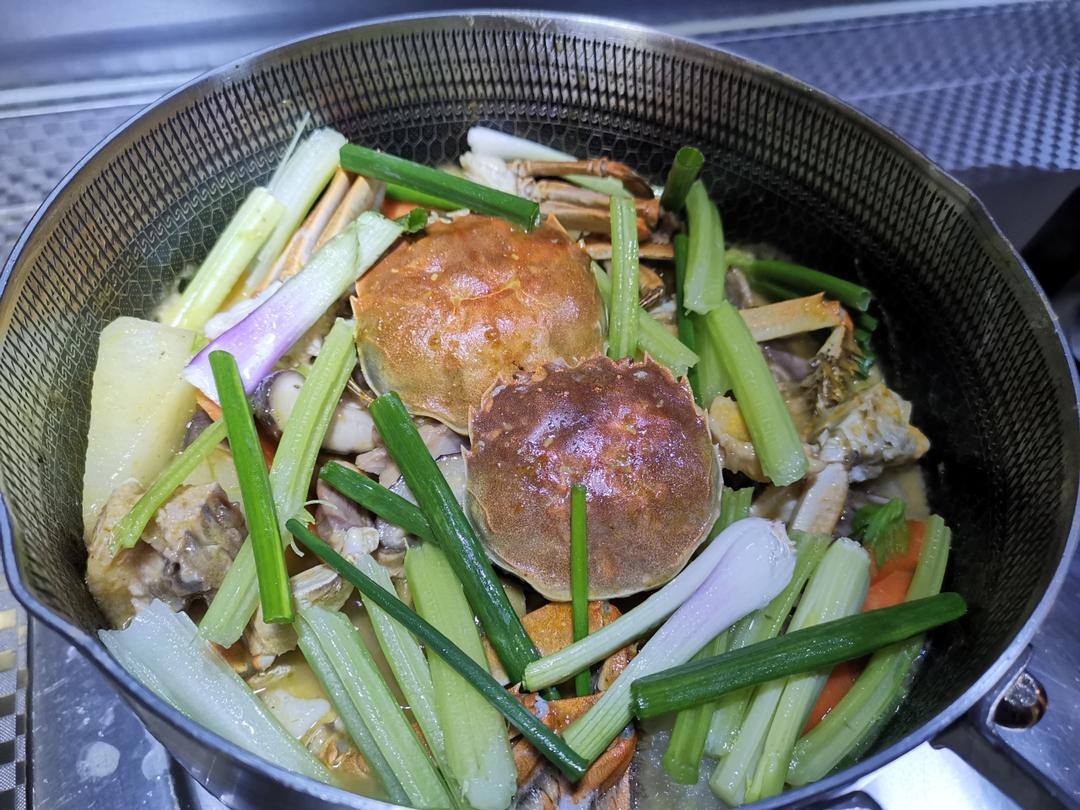 咖喱椰香鸡蟹煲的做法 步骤9