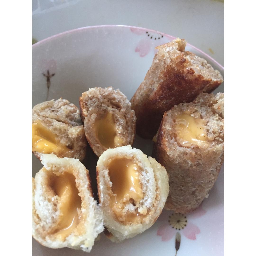 芝士花生酱爆浆吐司卷