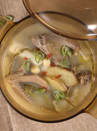 铁皮石斛莲子山药老鸭汤的做法