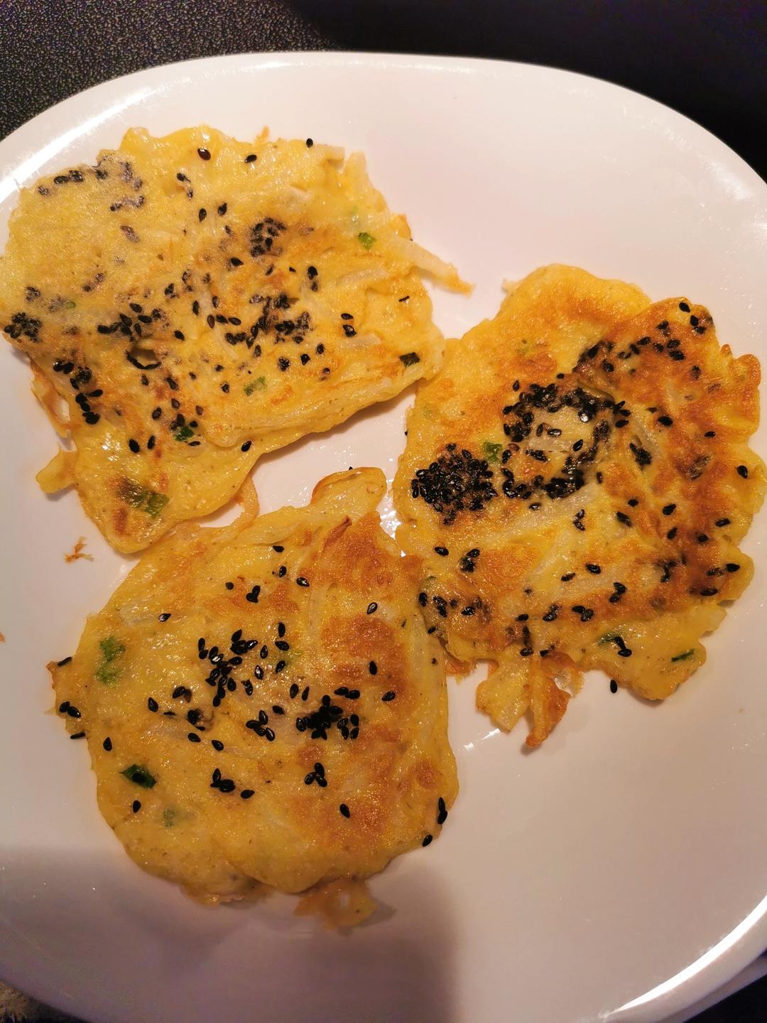 好吃不腻，简单易做的萝卜丝鸡蛋饼