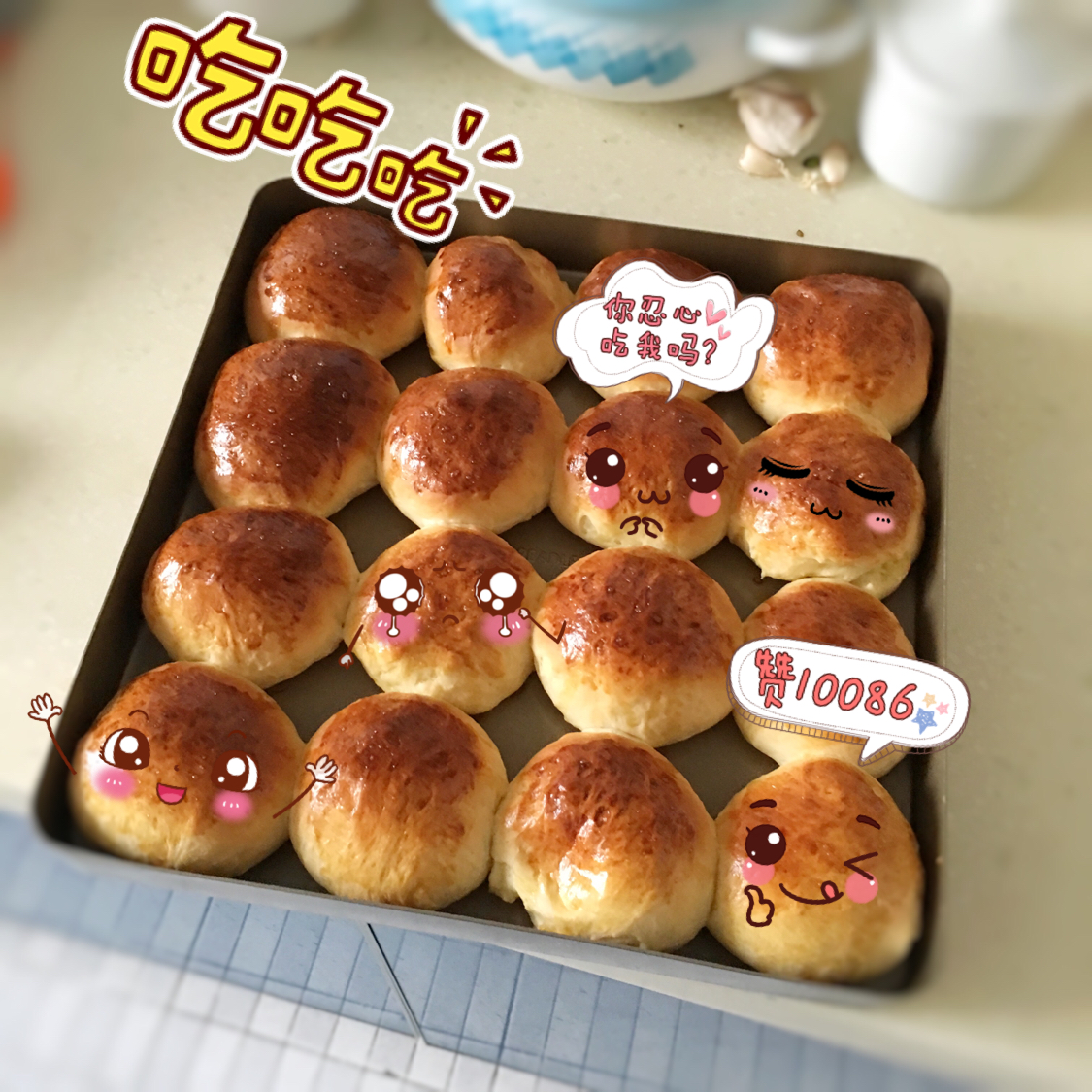 鲜奶油小餐包（一次发酵）
