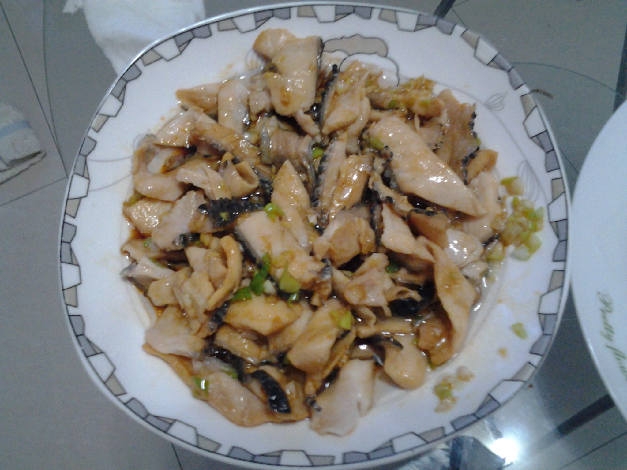 葱油黑鱼片