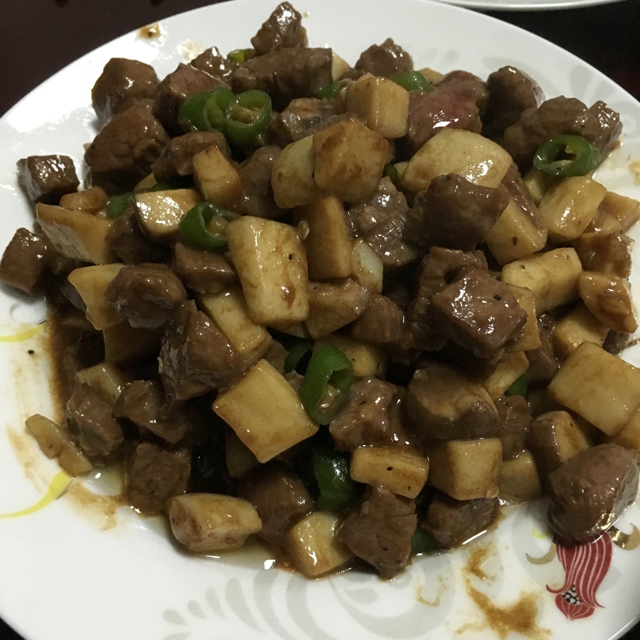 黑椒杏鲍菇牛肉粒