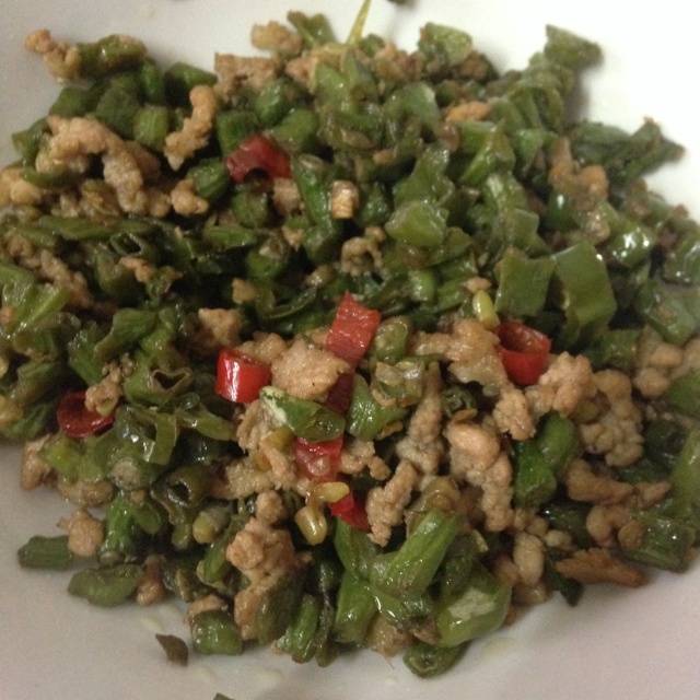 肉沫豆角下饭菜