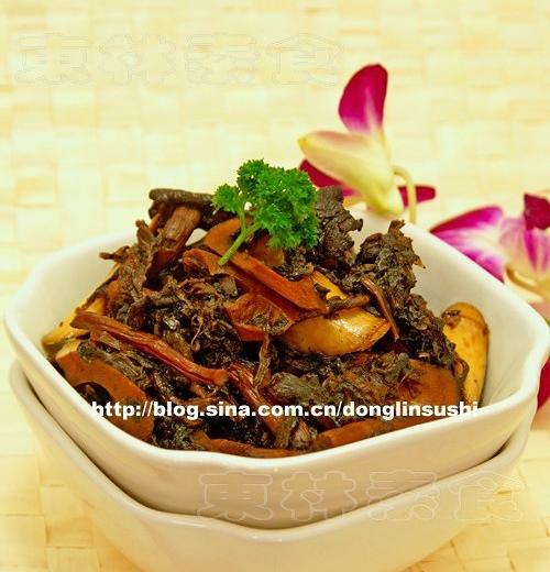 霉干菜茶树菇焅竹笋的做法