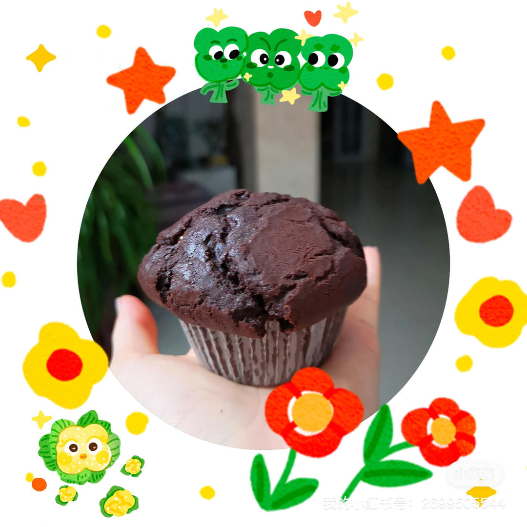 在家做巧克力蘑菇头麦芬蛋糕🍫