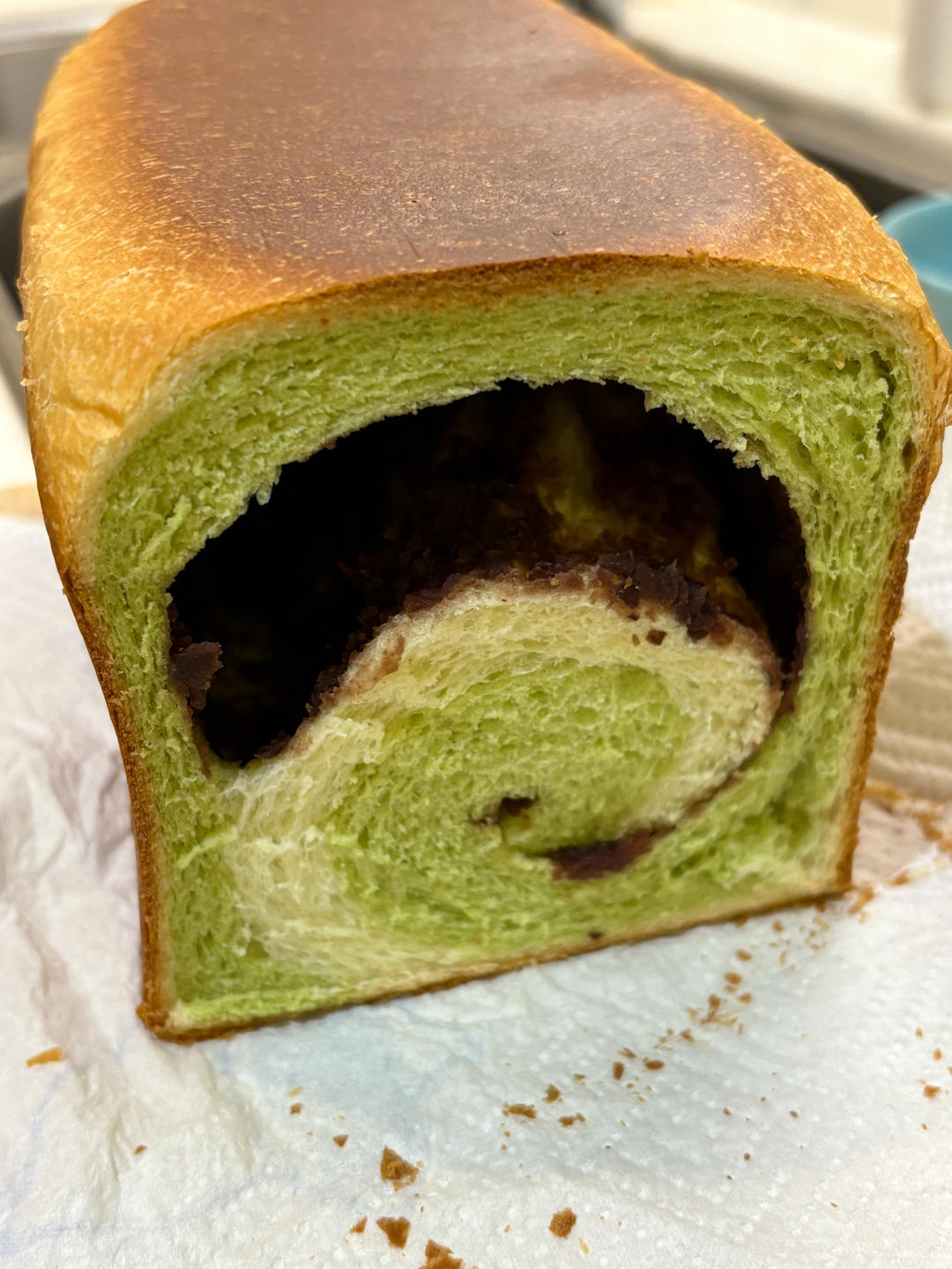 抹茶豆沙蔓越莓干吐司