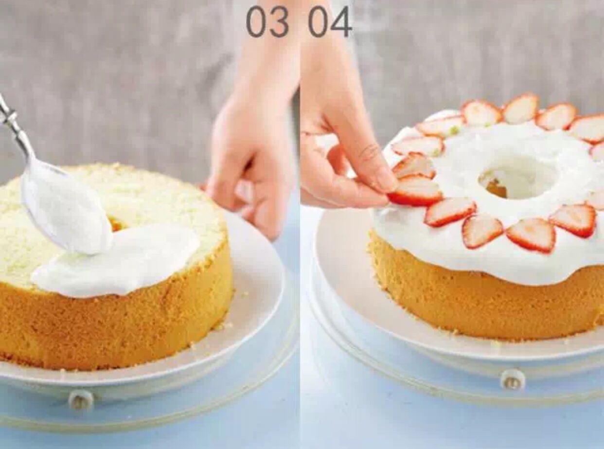 草莓奶油戚风蛋糕（最简单快手裸蛋糕生日蛋糕）的做法 步骤16