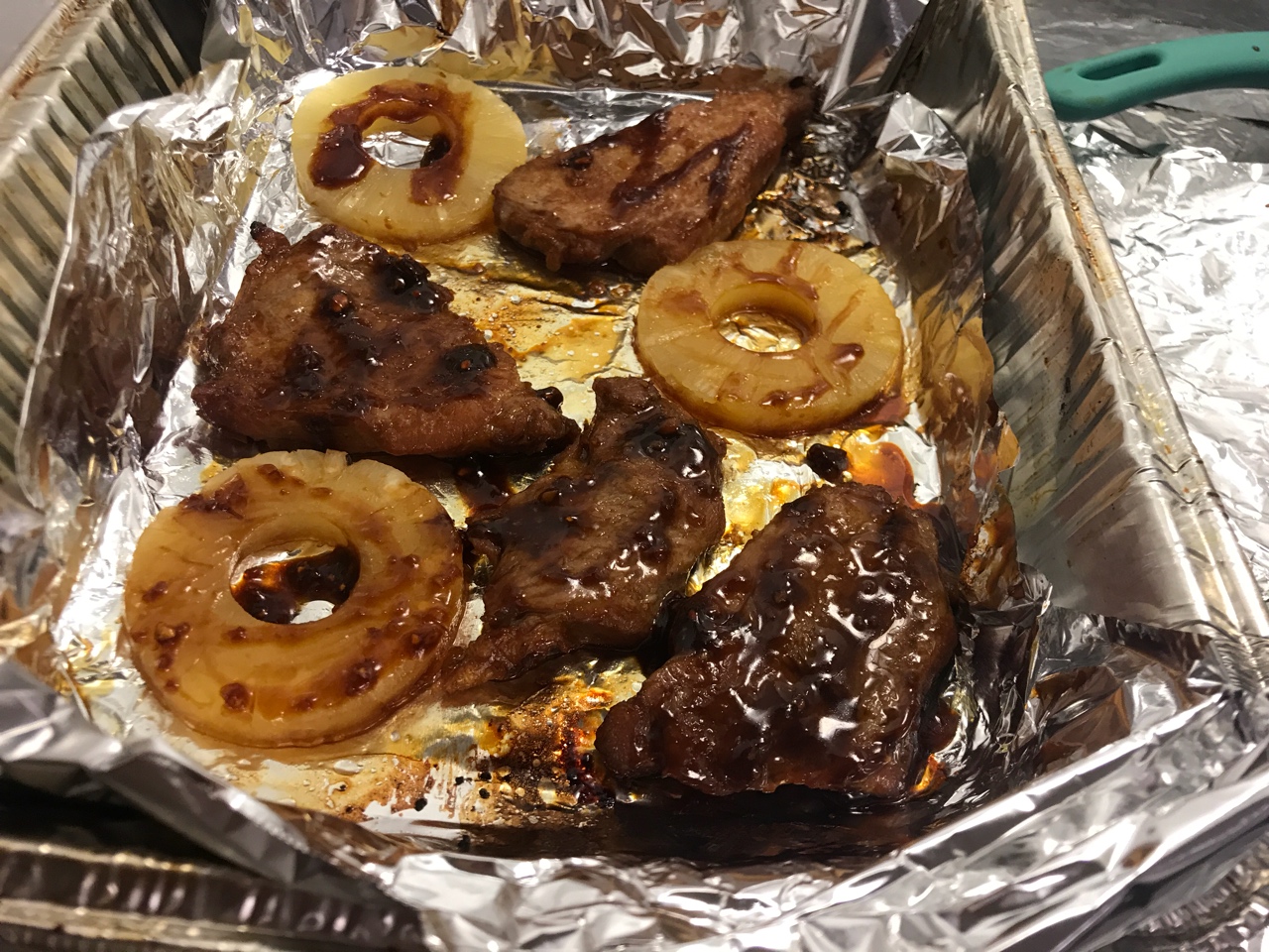 夏威夷烤猪排grilled hawaiian pork chops-松下煎烤箱