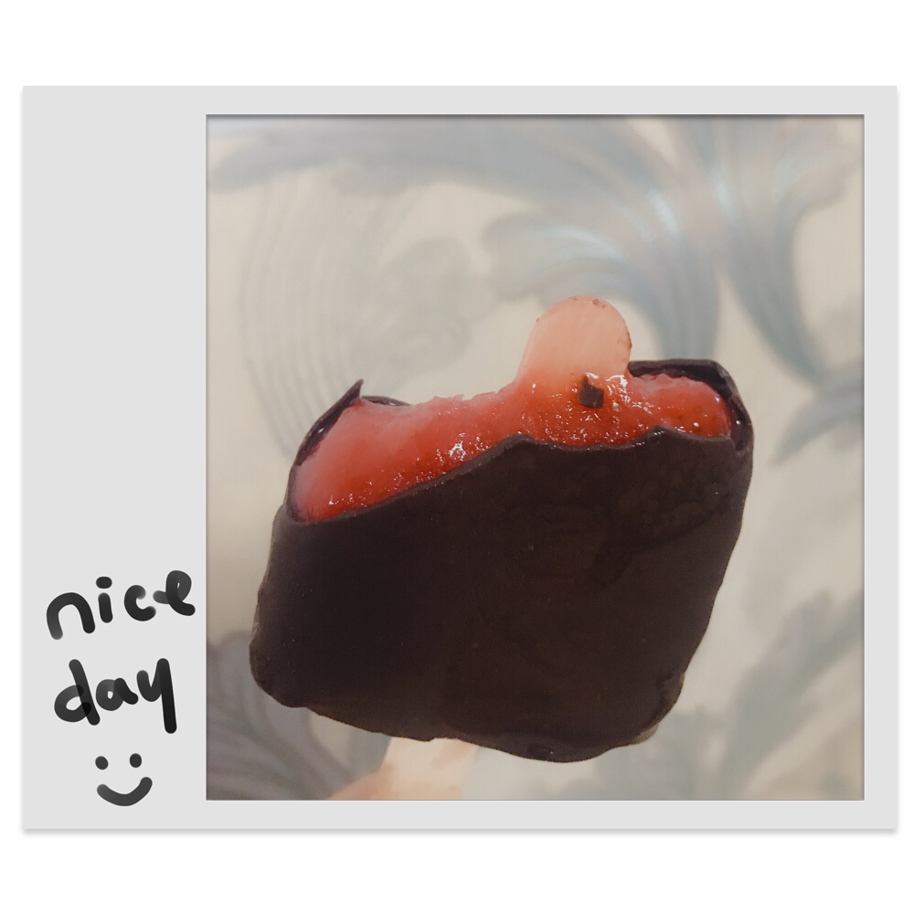 自制脆皮巧克力草莓冰棍的做法