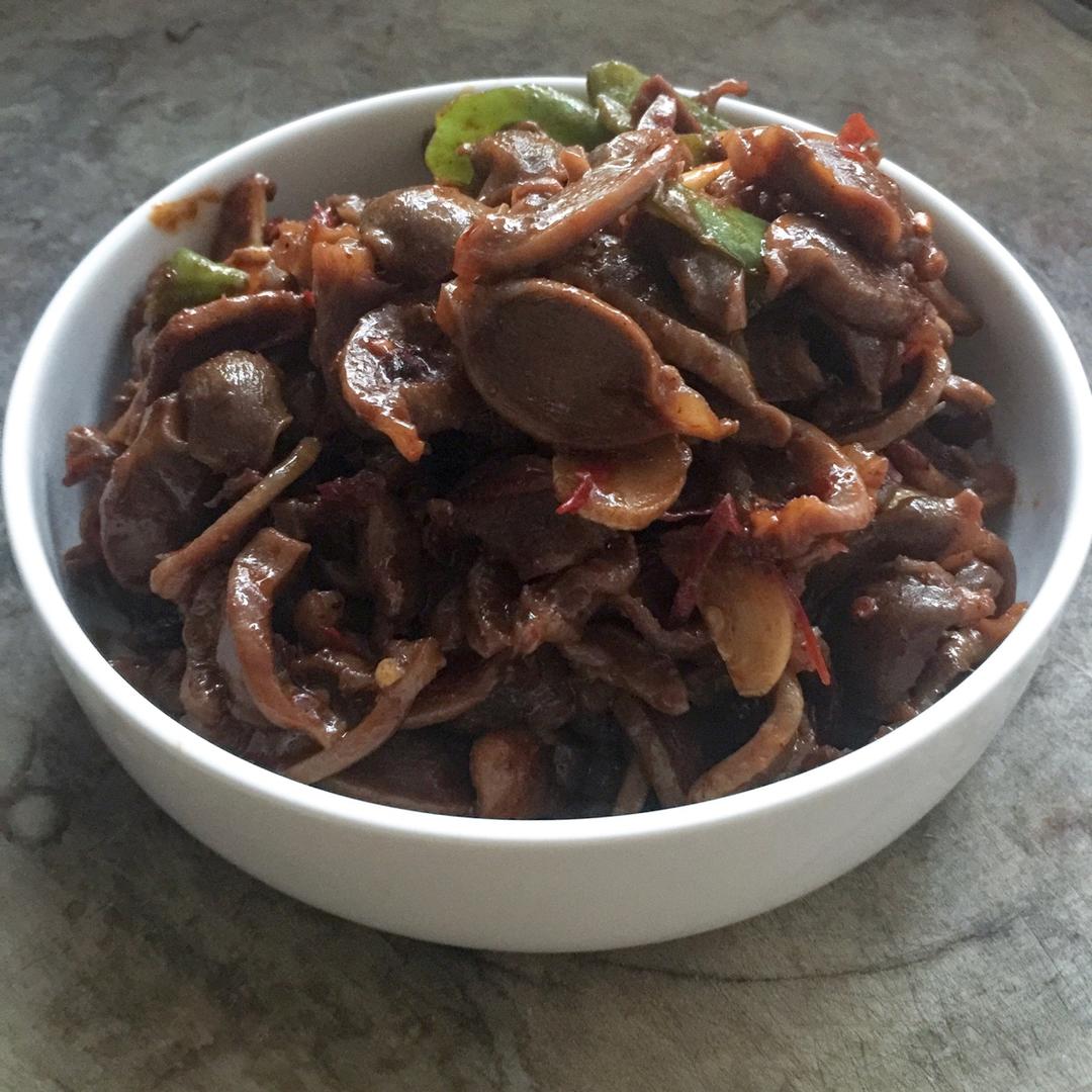 甜橙の滋味做的老干妈炒鸡胗