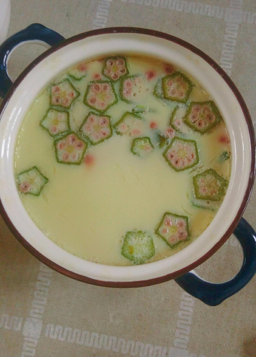 简单易操作又营养美味的秋葵蒸鸡蛋